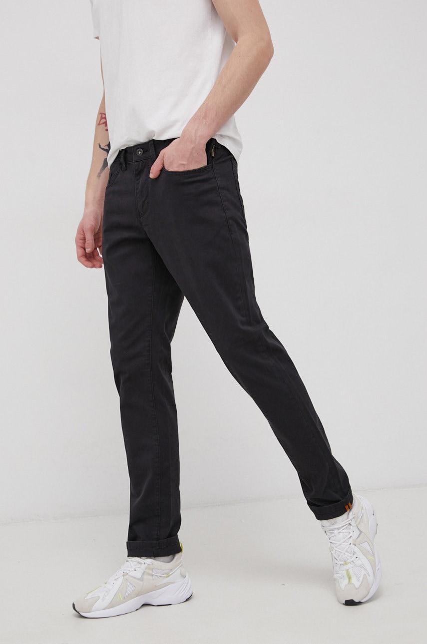 Napapijri pantaloni bărbați, culoarea negru, model drept