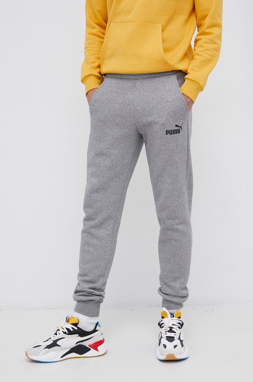 Puma Pantaloni 586748 Barbati, Culoarea Gri, Cu Imprimeu