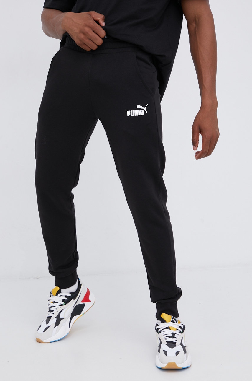 Puma Pantaloni Barbati, Culoarea Negru, Cu Imprimeu