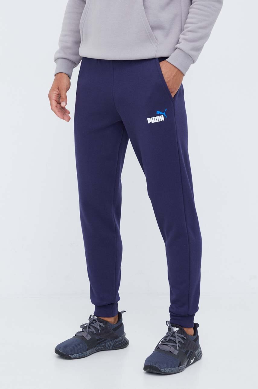 Puma Pantaloni Barbati, Culoarea Albastru Marin, Neted