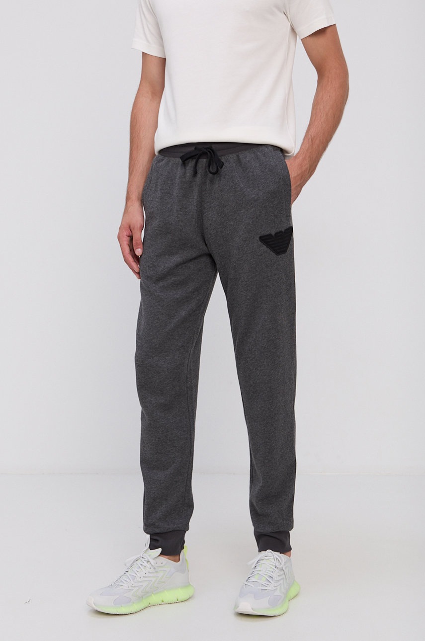 

Панталон Emporio Armani Underwear мъжки в сиво с изчистен дизайн, Сив