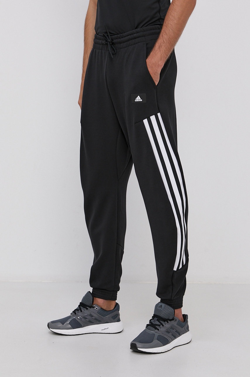 

Штани adidas Performance чоловічі колір чорний з аплікацією