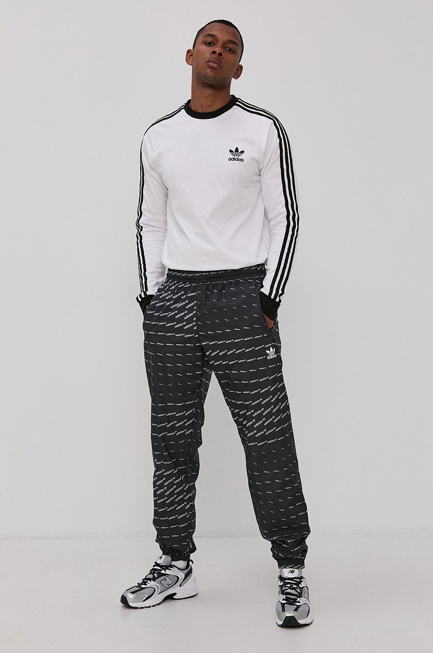 Adidas Originals Pantaloni bărbați, culoarea negru, model drept adidas Originals imagine 2022 reducere