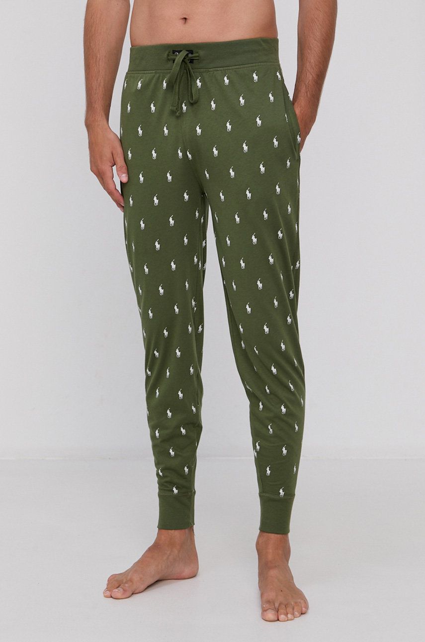 Polo Ralph Lauren Spodnie piżamowe męskie kolor zielony wzorzyste