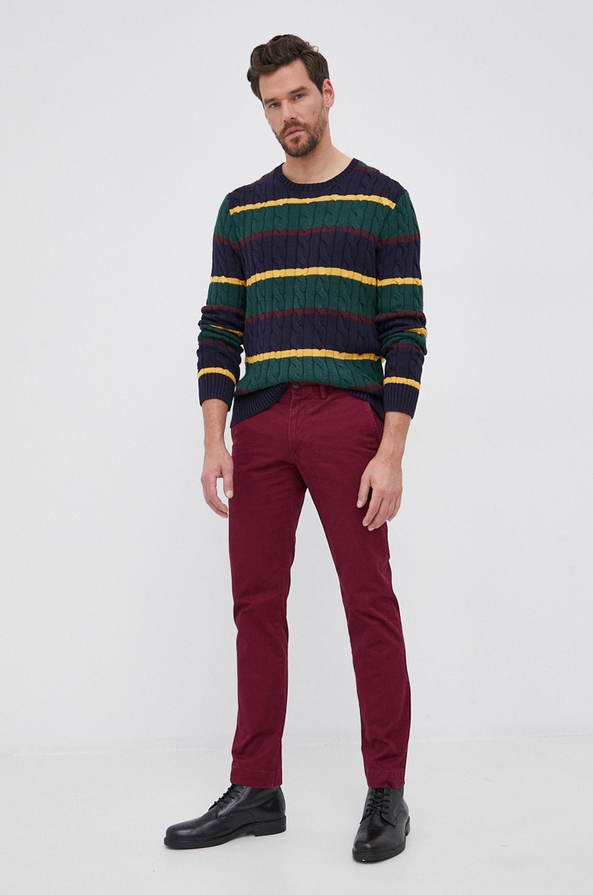 

Штани Polo Ralph Lauren чоловічі колір бордовий фасон chinos