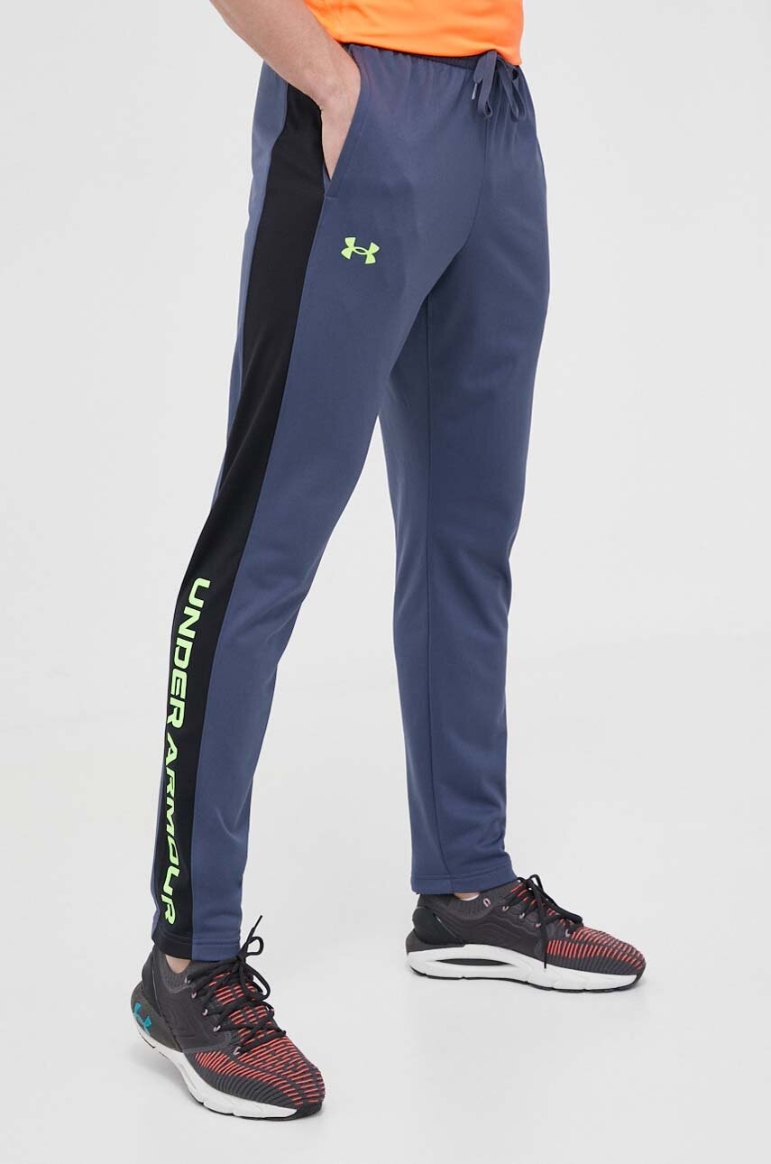 Levně Kalhoty Under Armour pánské, tmavomodrá barva, s potiskem, 1366213-001