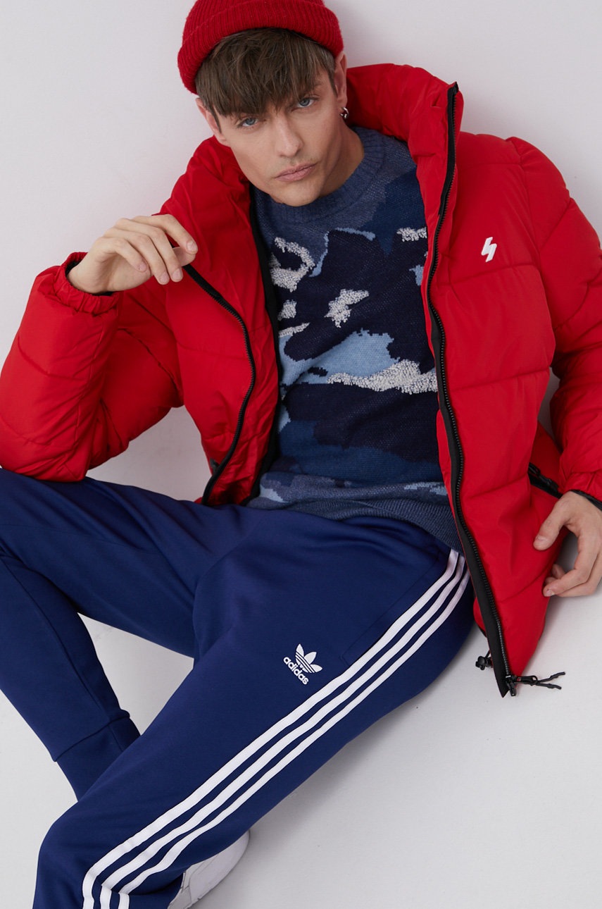 

Брюки adidas Originals мужские цвет синий гладкие
