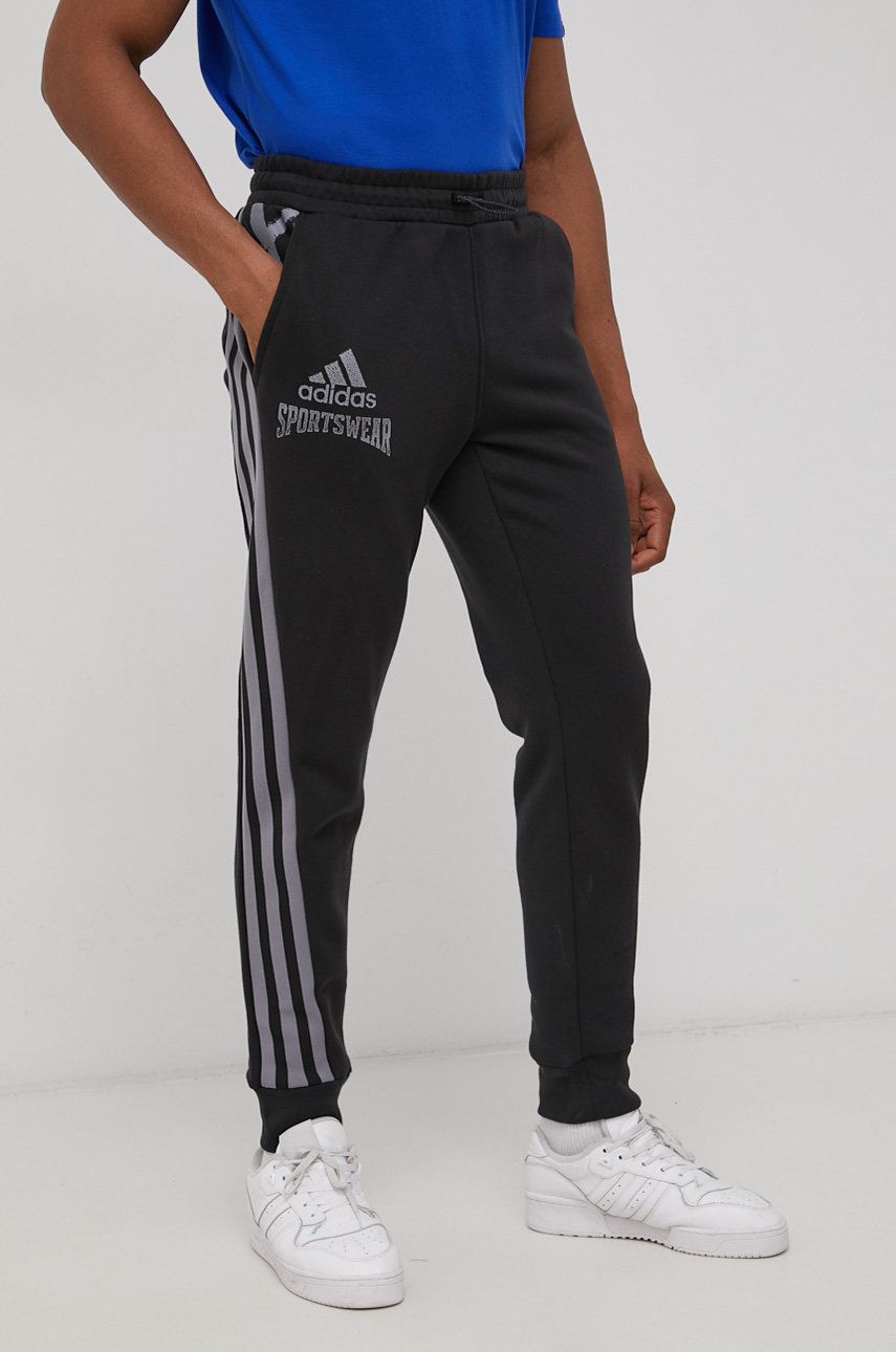 Adidas Performance Spodnie męskie kolor czarny z nadrukiem