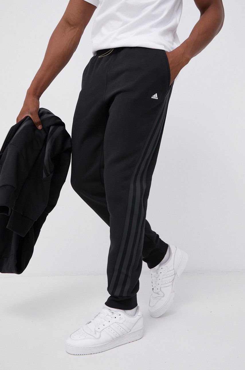 Adidas Performance Pantaloni H21552 bărbați, culoarea negru, cu imprimeu adidas Performance