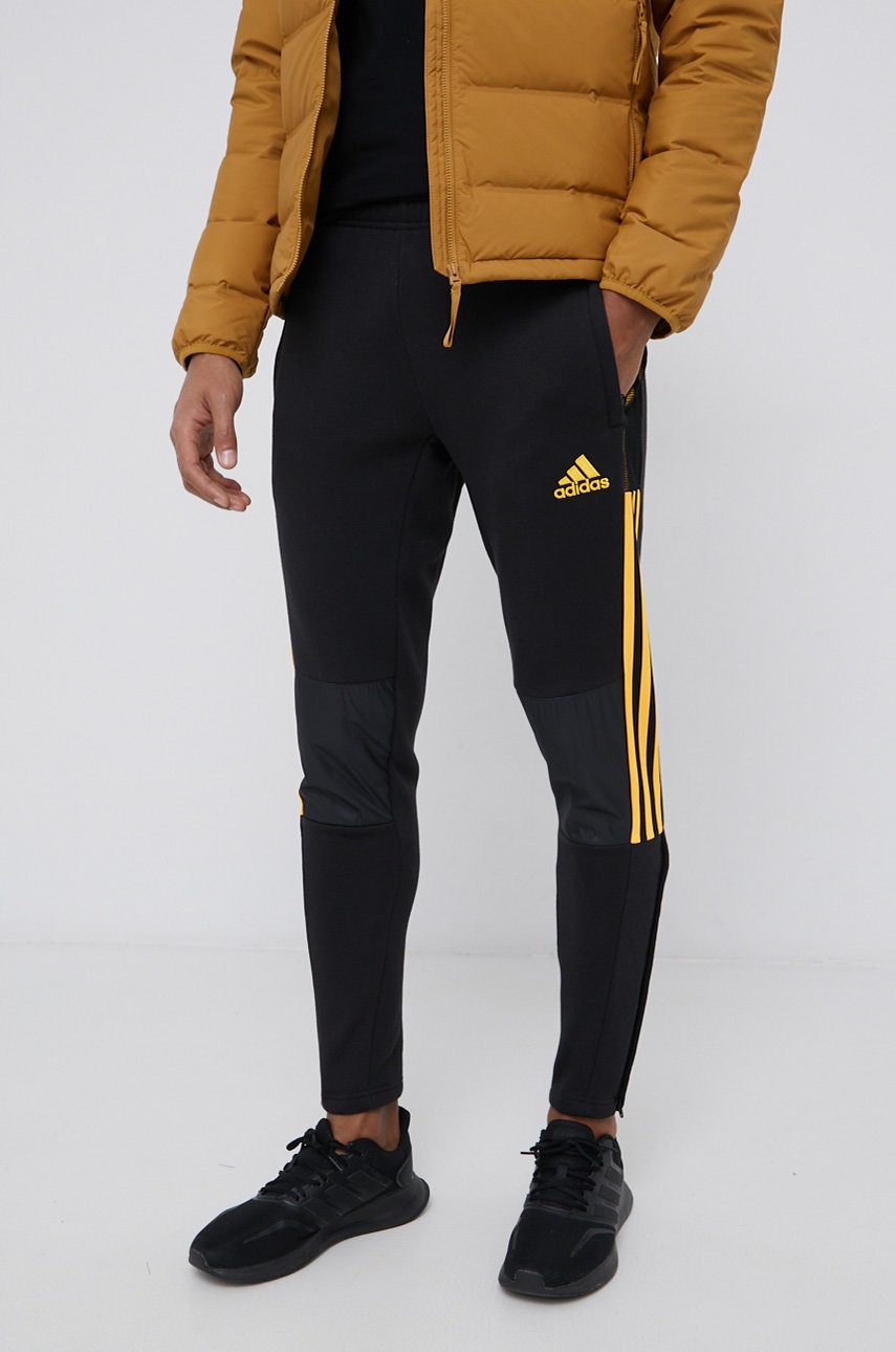 

Штани adidas Performance чоловічі колір чорний з аплікацією