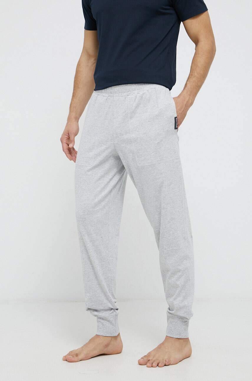 Marc o'polo pantaloni de bumbac bărbați, culoarea gri, melanj