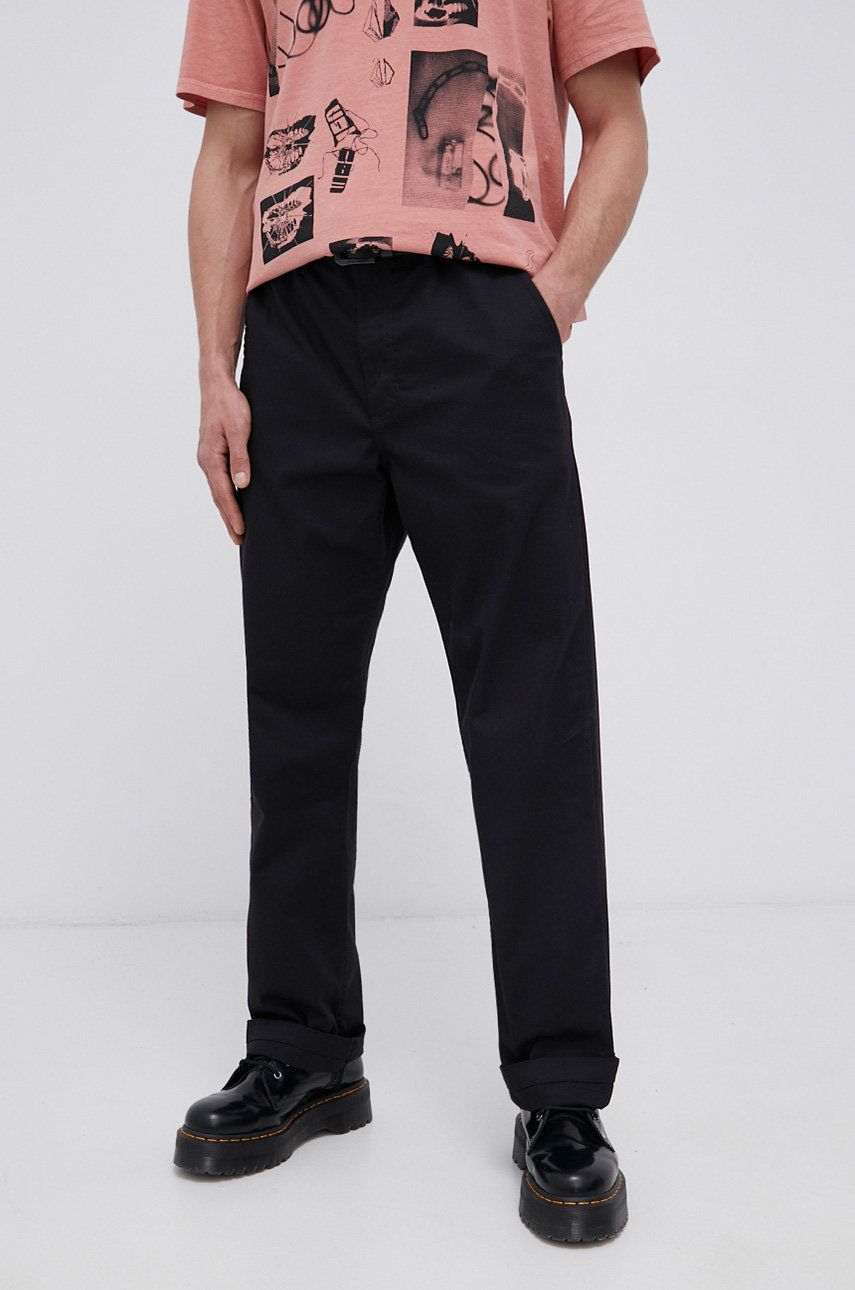 Kalhoty Vans pánské, černá barva, ve střihu chinos, VN0A5FJBBLK1-Black - černá -  Hlavní materi