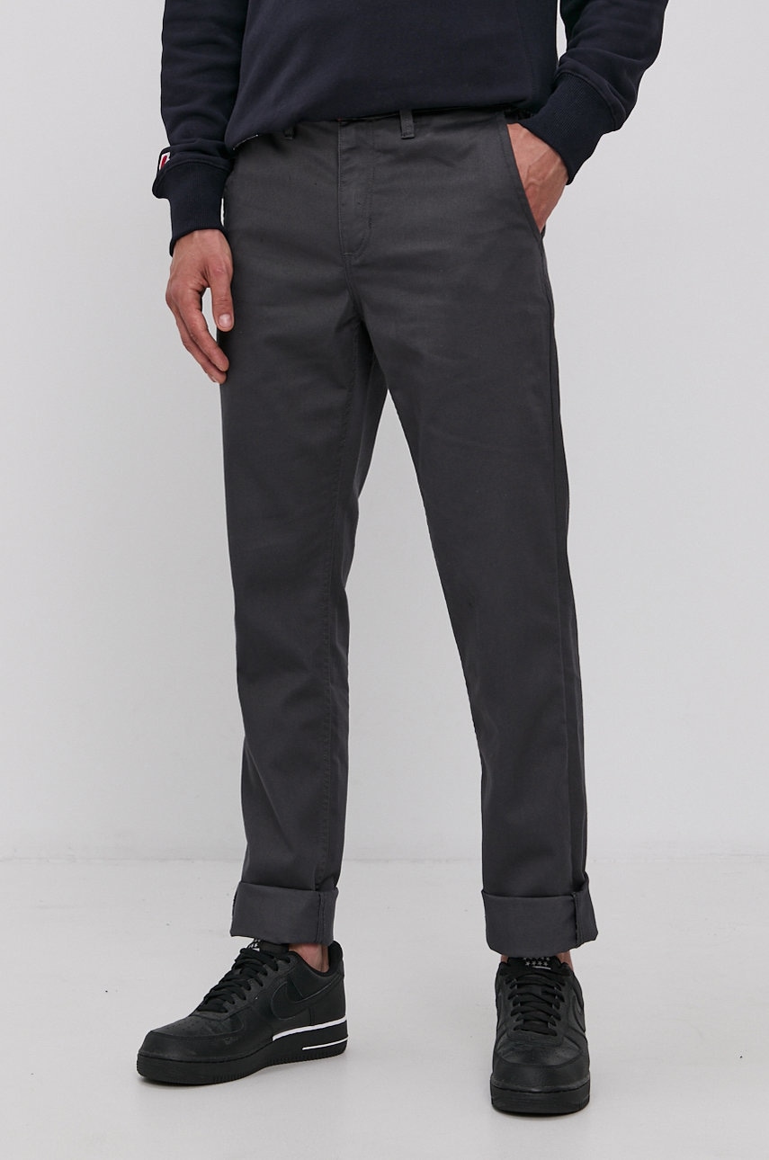 Vans Pantaloni Barbati, Culoarea Gri, Model Drept