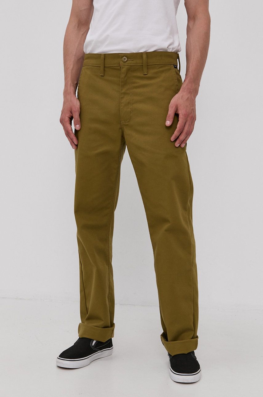 Vans Pantaloni bărbați, culoarea verde, cu fason chinos answear.ro imagine 2022 reducere