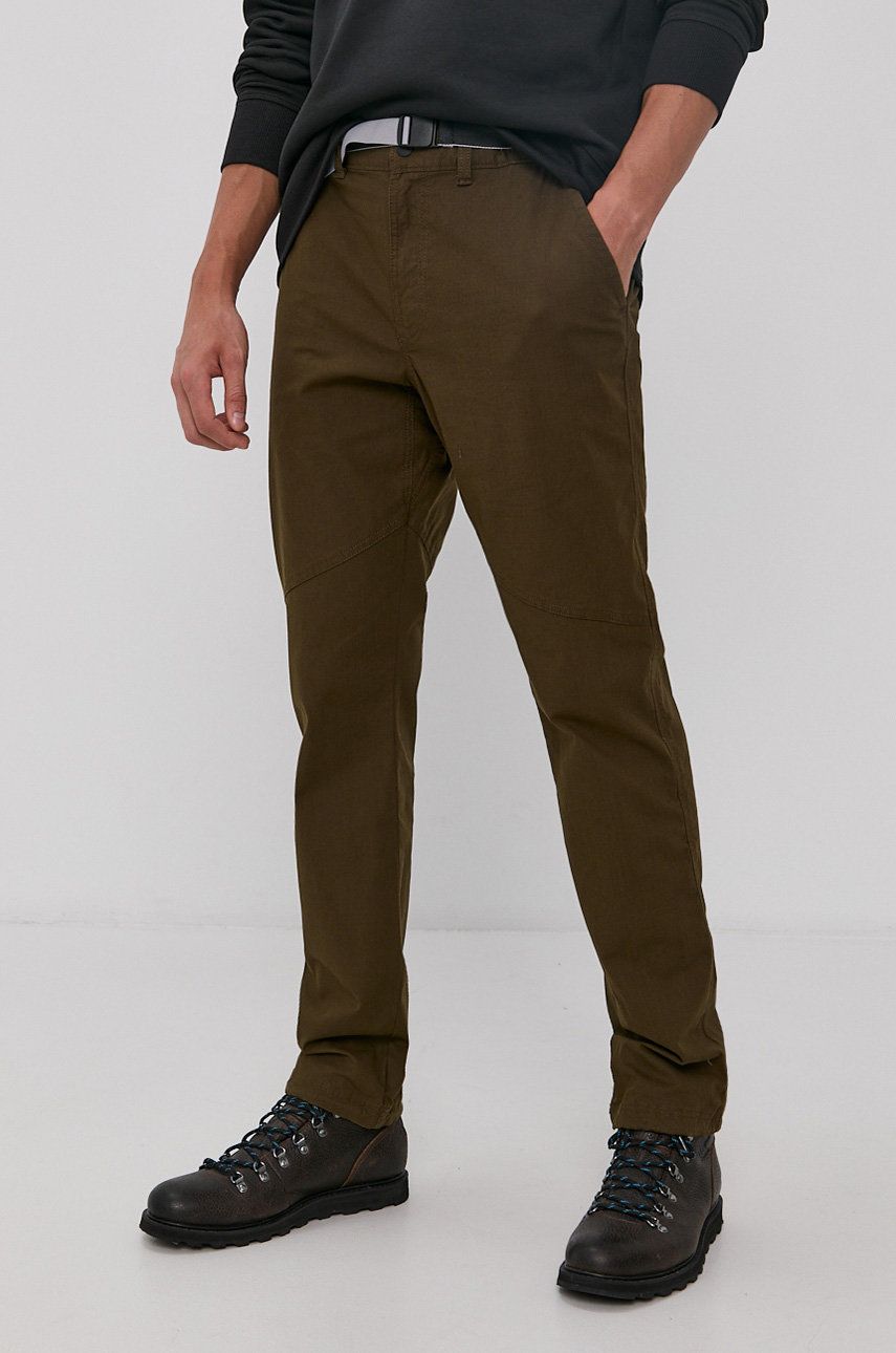 Columbia Pantaloni bărbați, culoarea verde, model drept answear.ro
