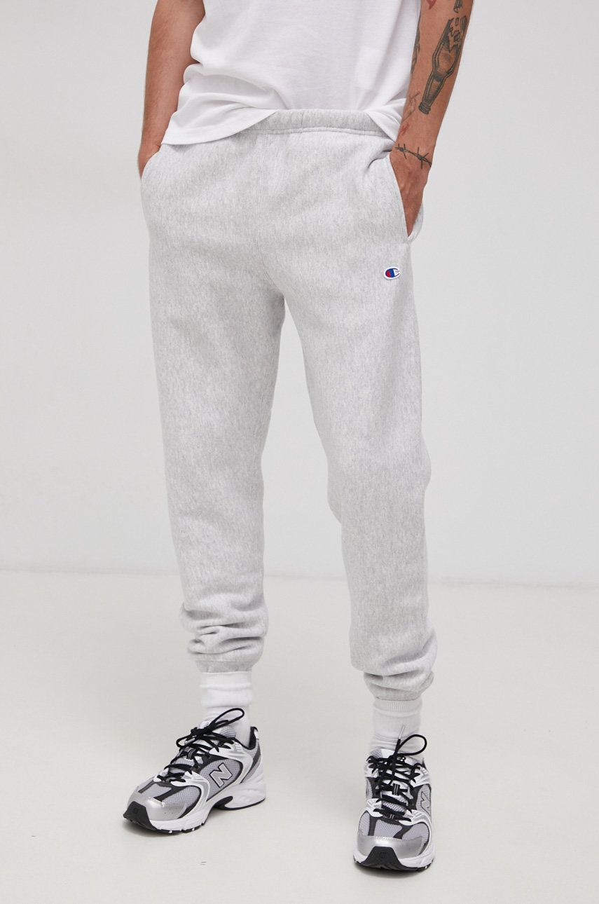 Champion pantaloni barbati, culoarea gri, neted 216541-EM004