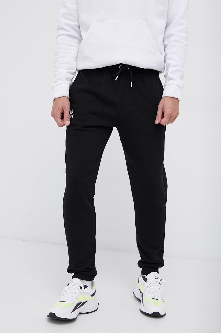 Kappa Pantaloni bărbați, culoarea negru, cu imprimeu answear.ro imagine noua