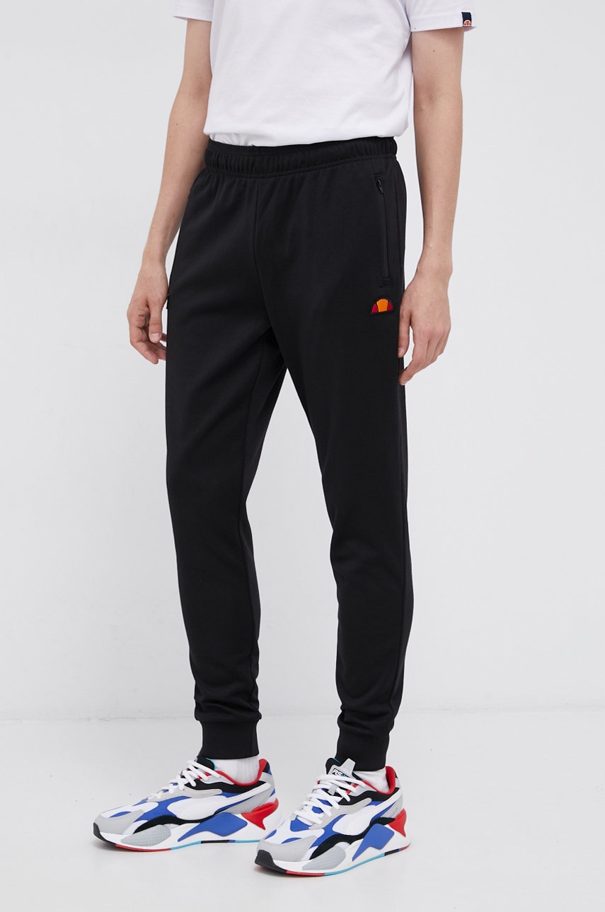 

Панталон Ellesse мъжки в черно с изчистен дизайн, Черен