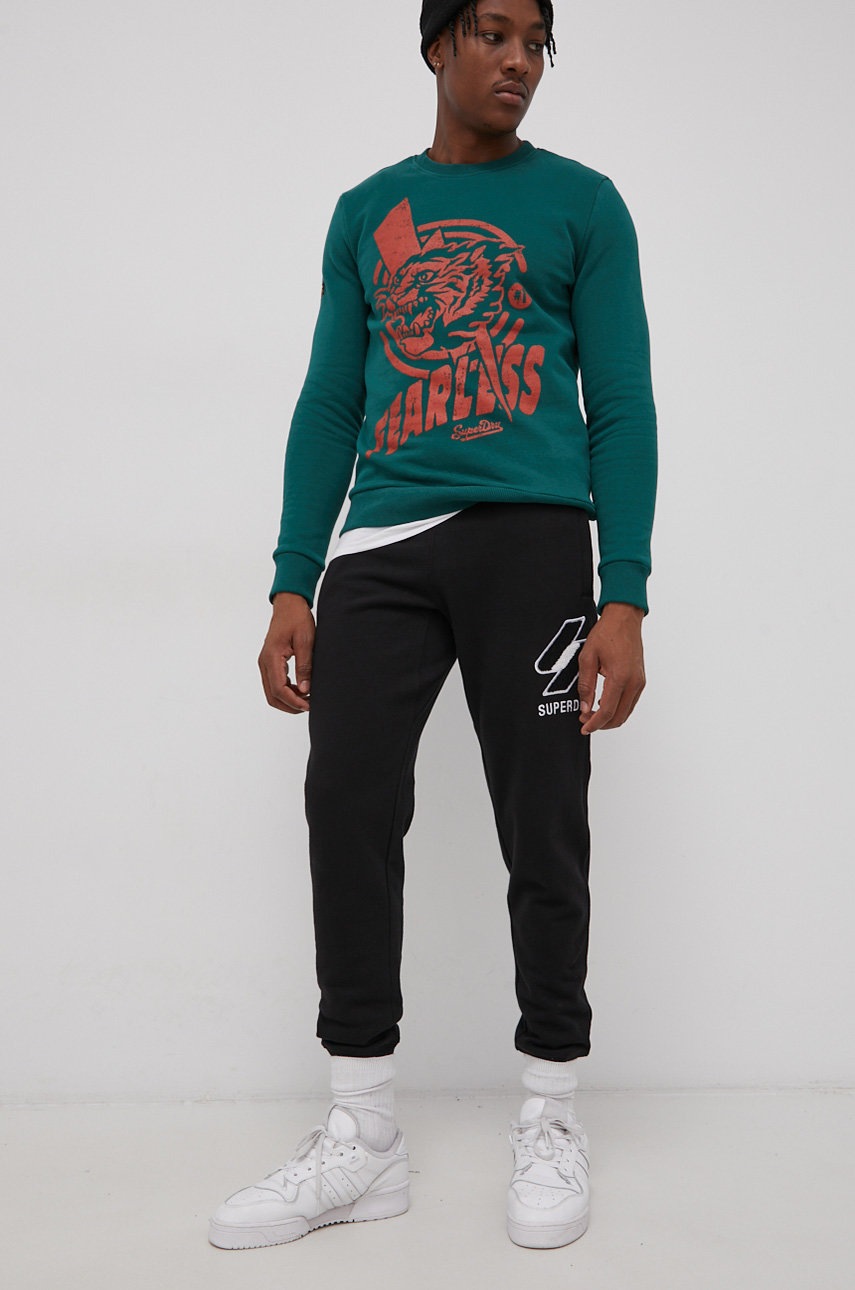 

Панталон Superdry мъжки в черно с изчистен дизайн, Черен