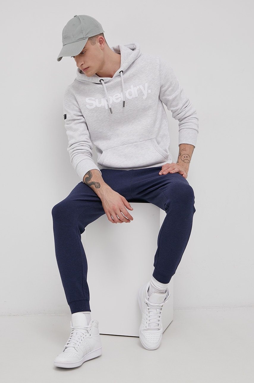 

Штани Superdry чоловічі колір синій однотонні