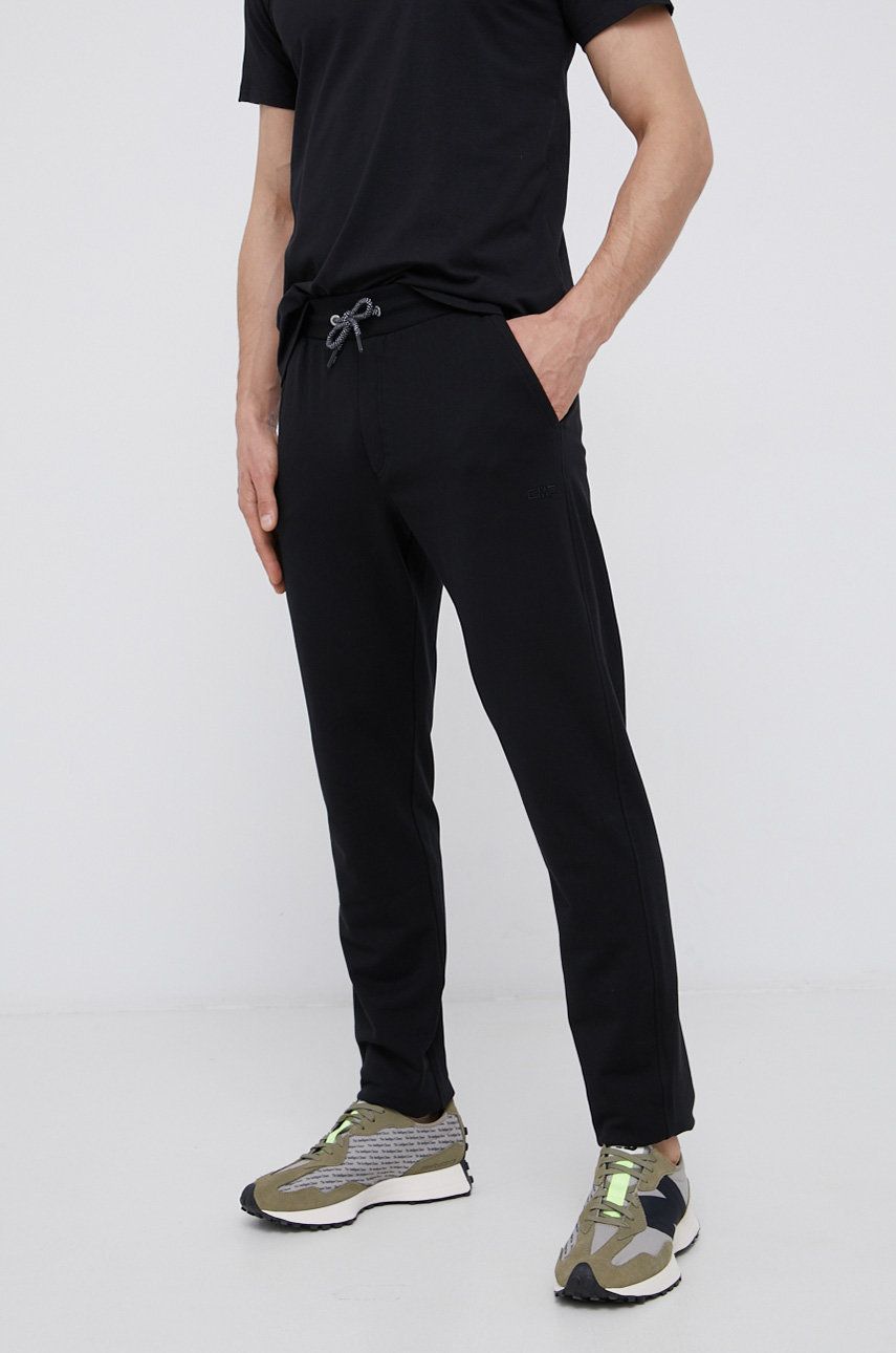 CMP Pantaloni bărbați, culoarea negru, material neted