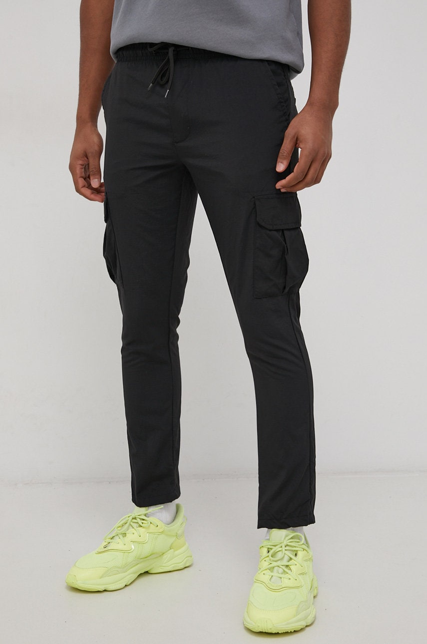 Brave soul pantaloni bărbați, culoarea negru