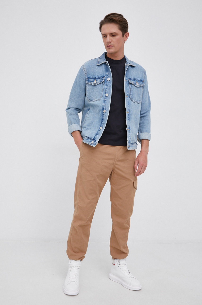 

Брюки Gant мужские цвет бежевый jogger