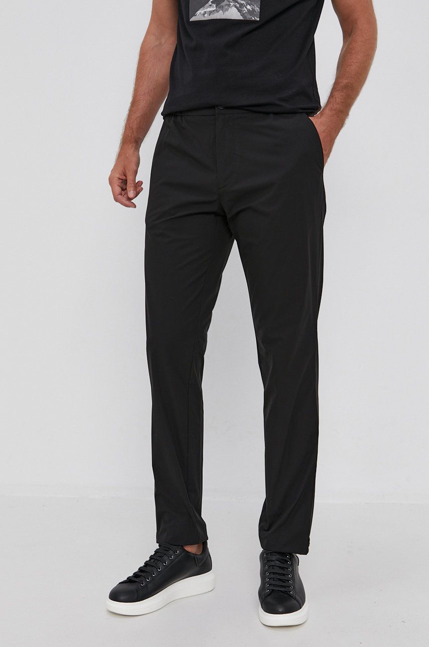 Sisley Pantaloni bărbați, culoarea negru, model drept