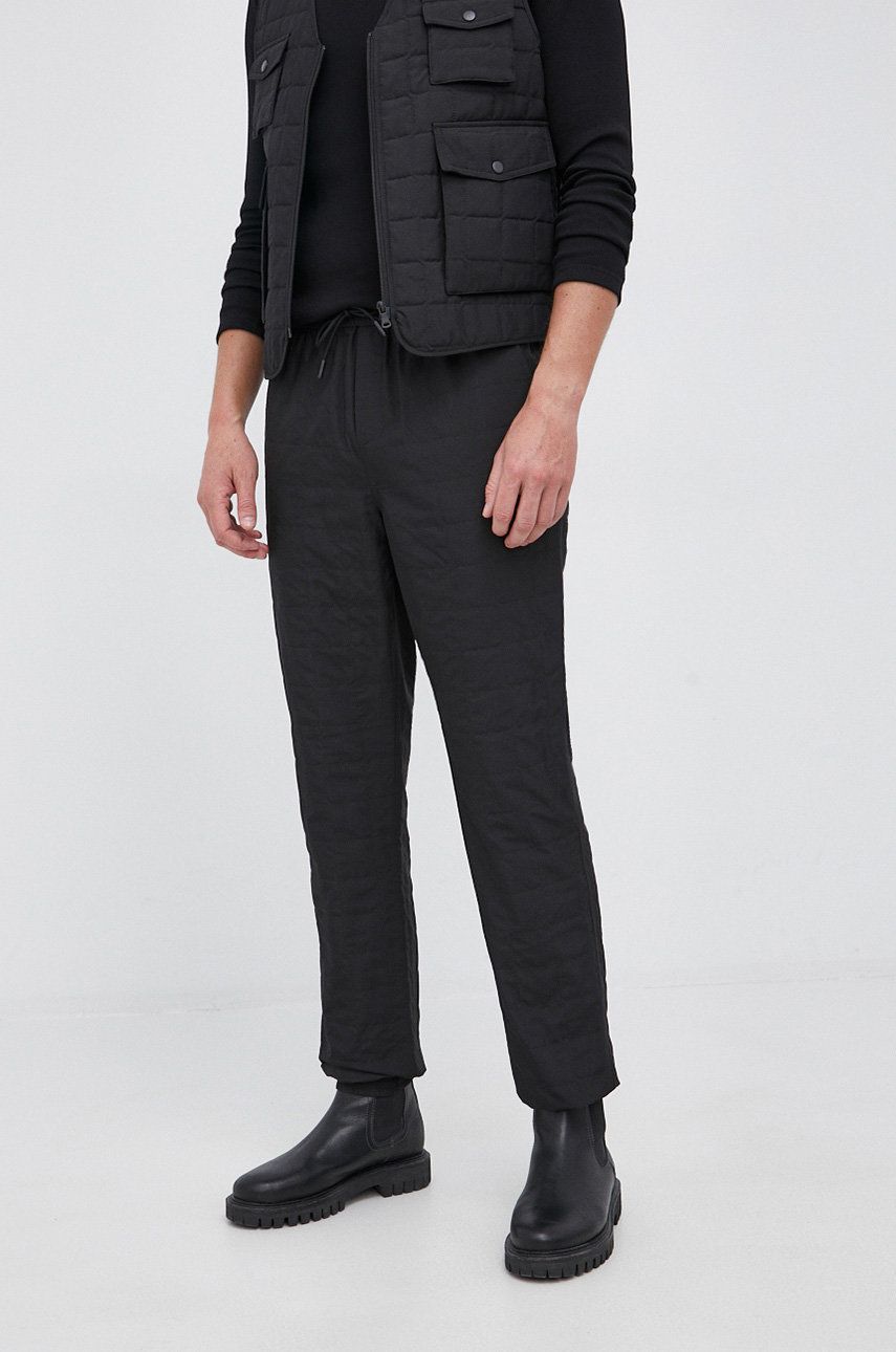 Kalhoty Sisley pánské, černá barva, jogger - černá -  100% Polyester