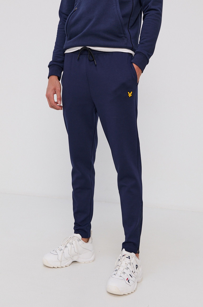 

Панталон Lyle & Scott мъжки в тъмносиньо с апликация, Тъмносин