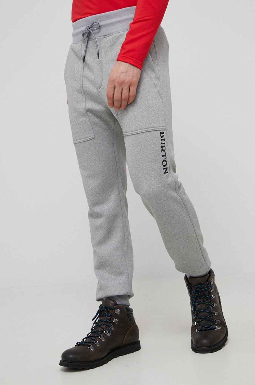 E-shop Kalhoty Burton pánské, šedá barva, melanžové