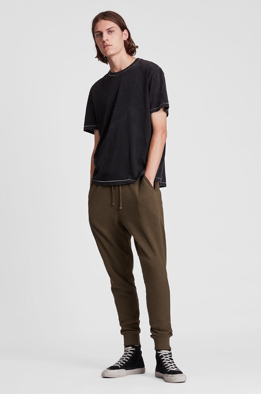 

Штани AllSaints чоловічі колір коричневий гладке