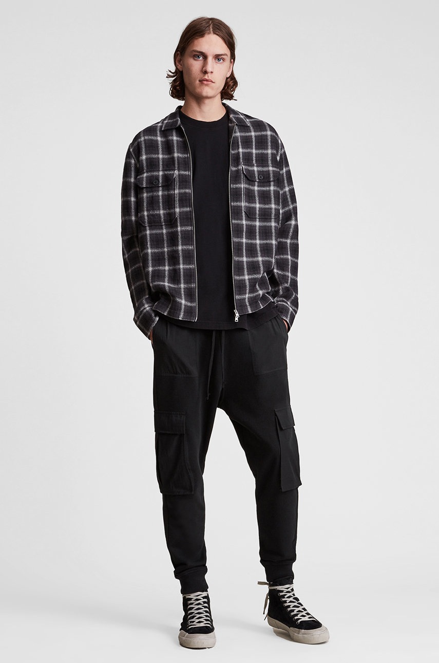 

Брюки AllSaints мужские цвет чёрный гладкие