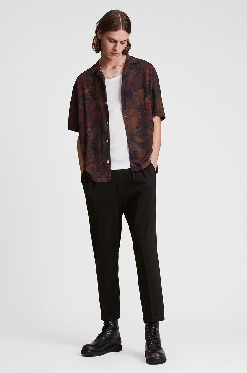 

Брюки AllSaints мужские цвет чёрный облегающее