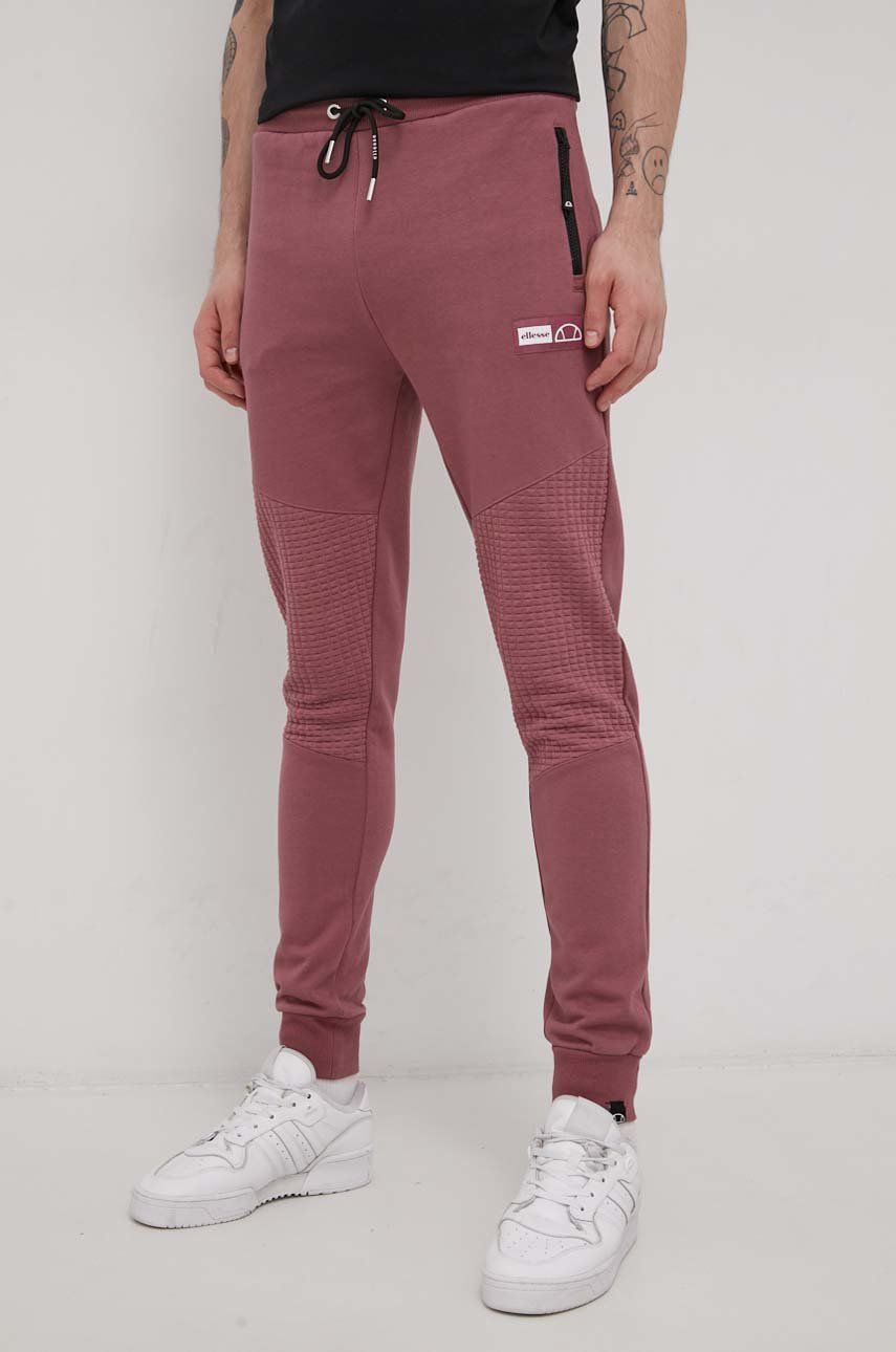 Ellesse Pantaloni bărbați, culoarea roz, material neted answear.ro imagine 2022 reducere