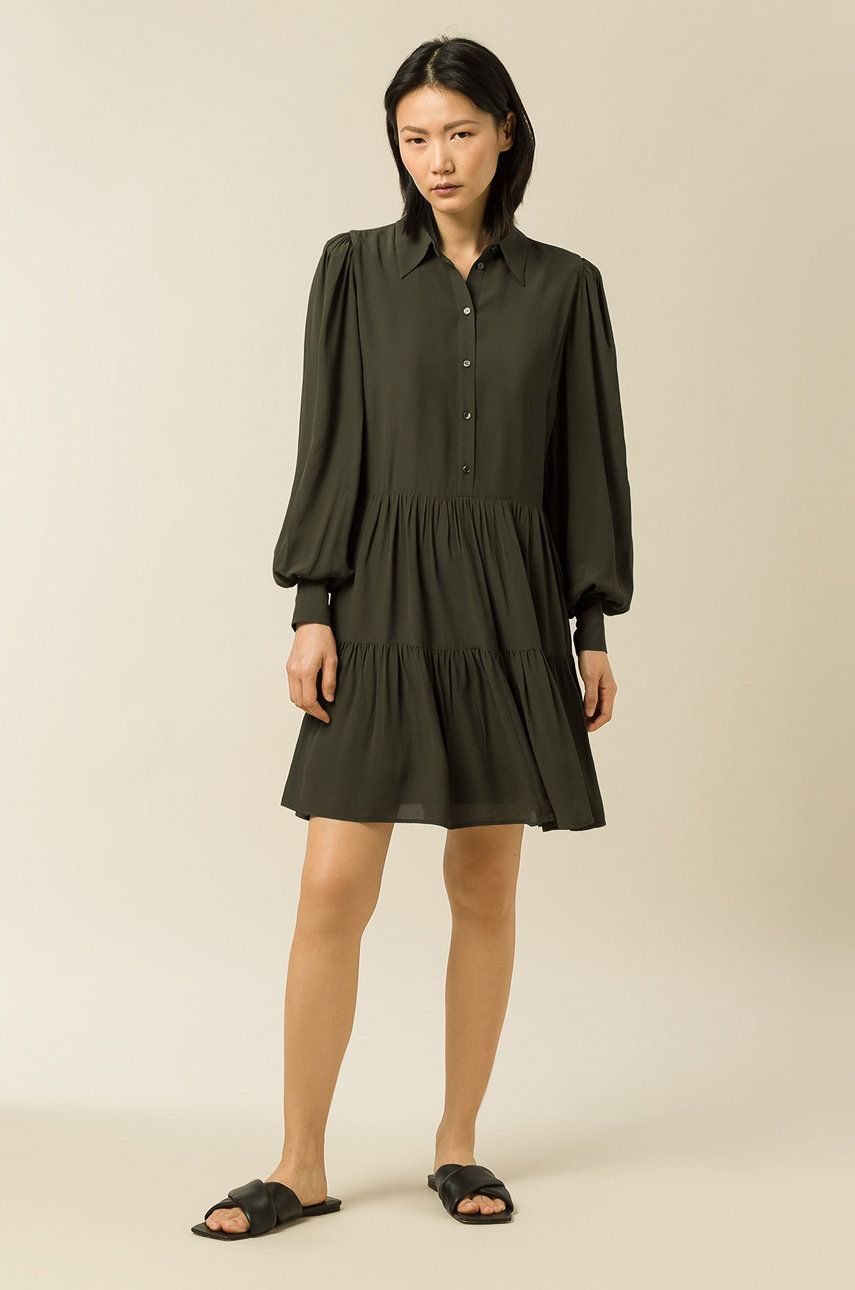 Ivy & Oak Rochie Marla culoarea verde, mini, oversize answear.ro imagine megaplaza.ro