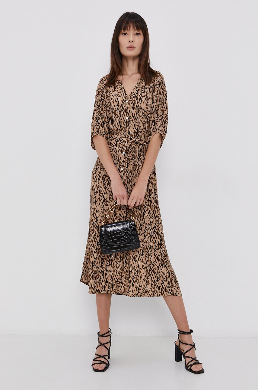 

Сукня Vero Moda колір коричневий midi розкльошена