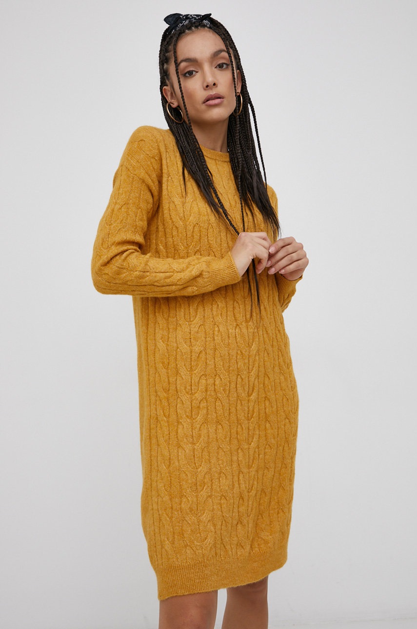 

Платье с примесью шерсти Vero Moda цвет жёлтый mini прямое
