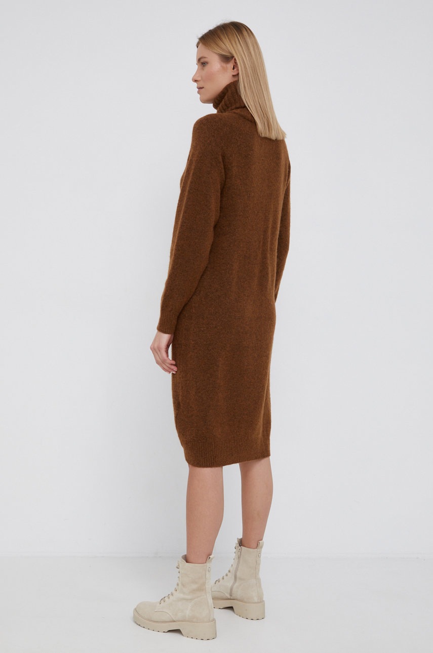 

Платье с примесью шерсти Vero Moda цвет коричневый mini oversize