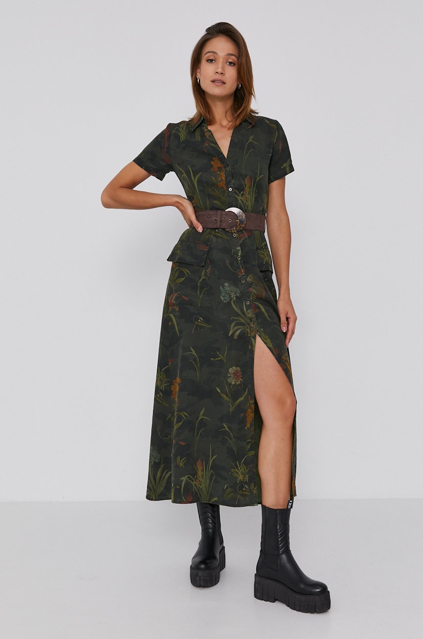 

Сукня Desigual колір зелений maxi пряма