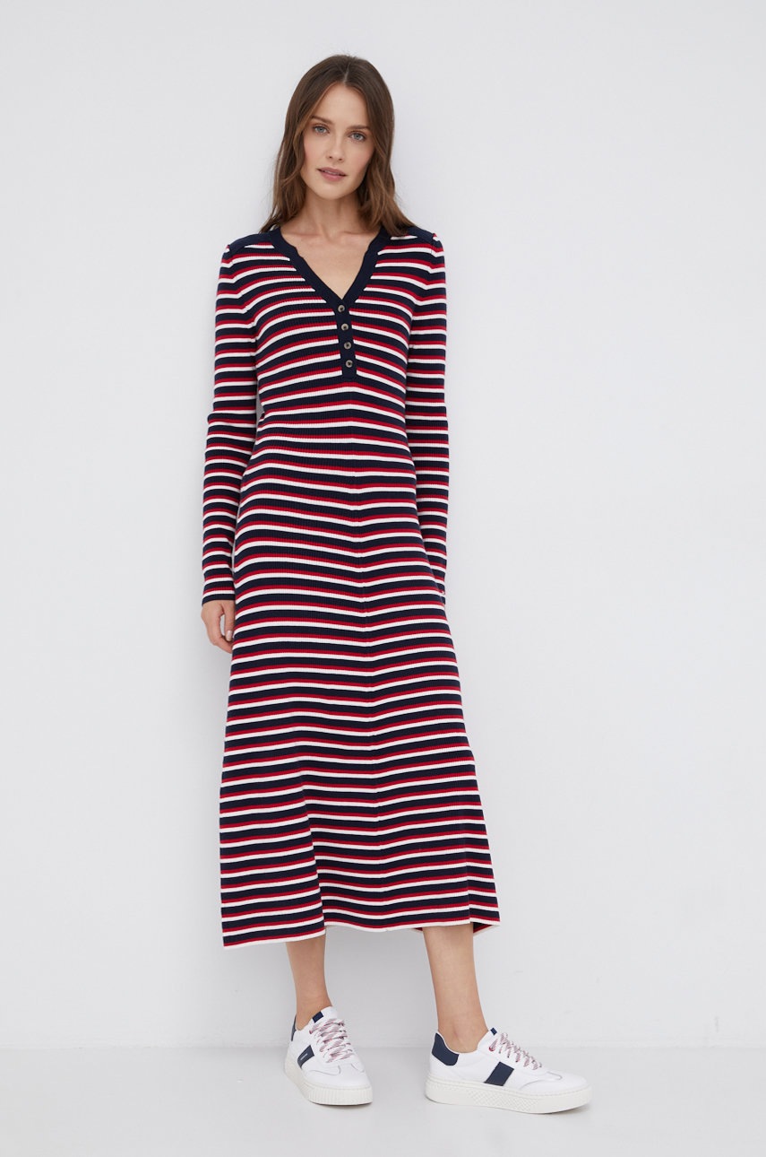 

Платье Tommy Hilfiger цвет красный midi расклешённое