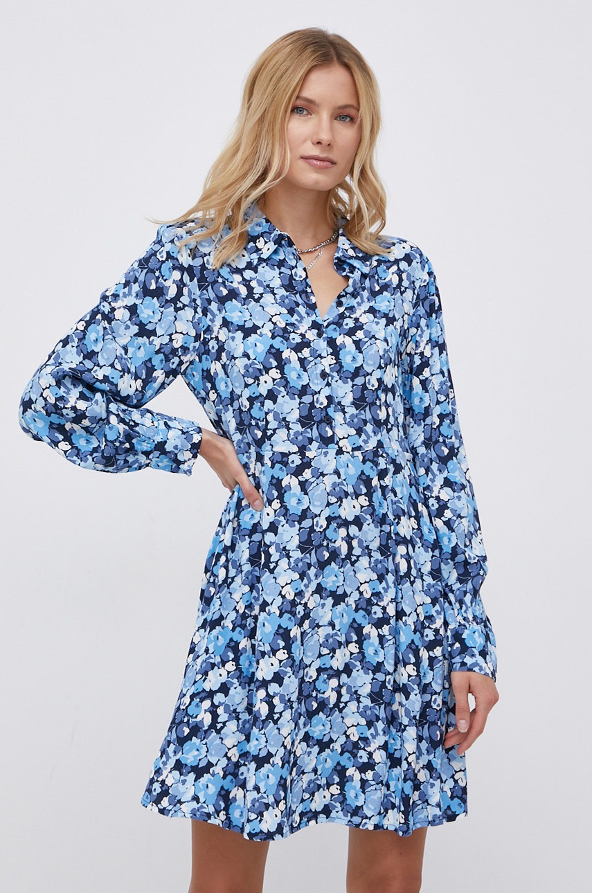 

Рокля Tom Tailor къс модел разкроен модел, Син