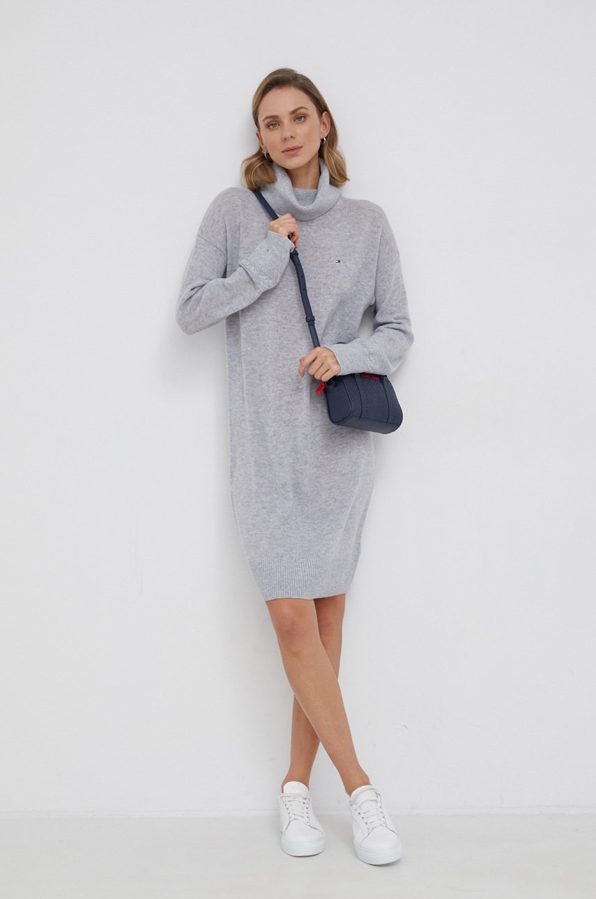 

Шерстяное платье Tommy Hilfiger цвет серый mini oversize