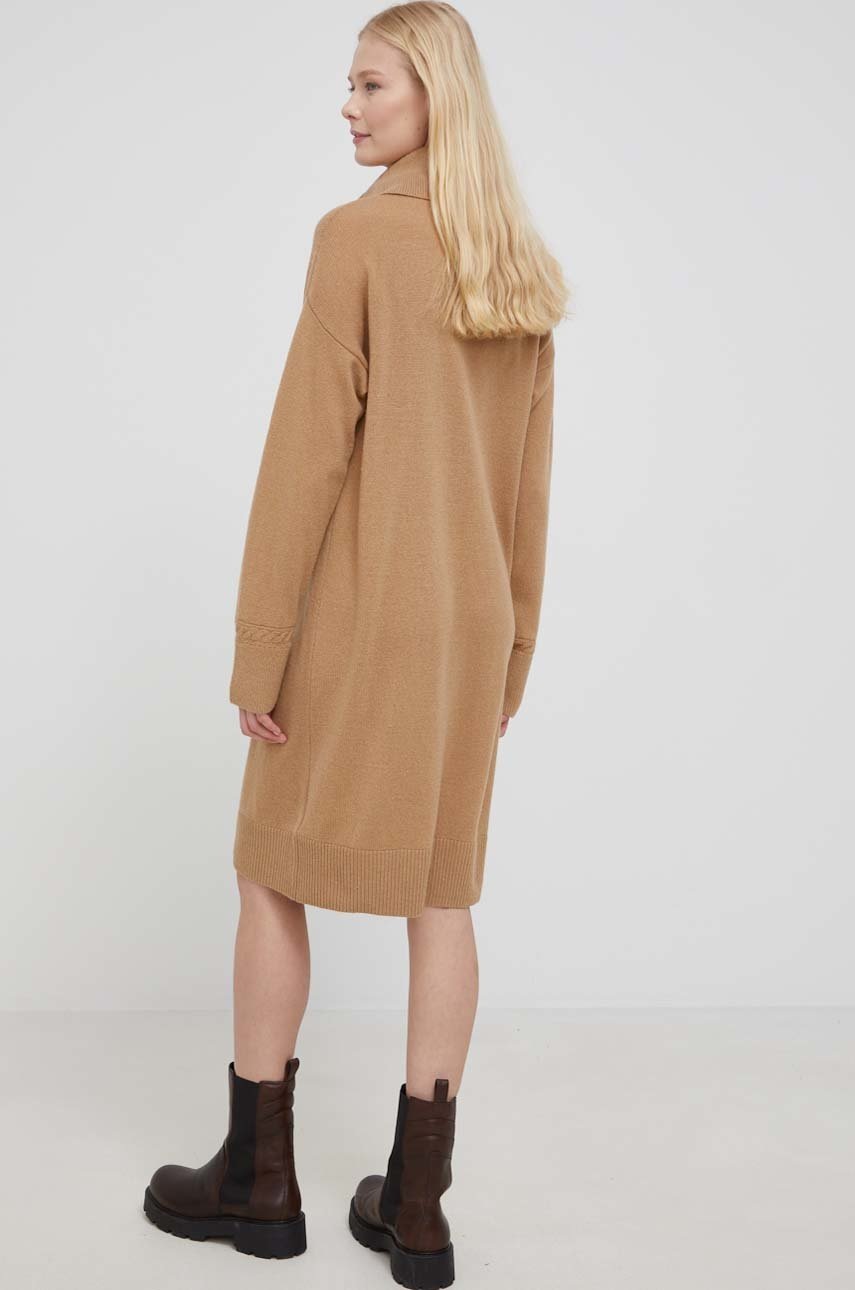 

Шерстяное платье Tommy Hilfiger цвет бежевый mini oversize