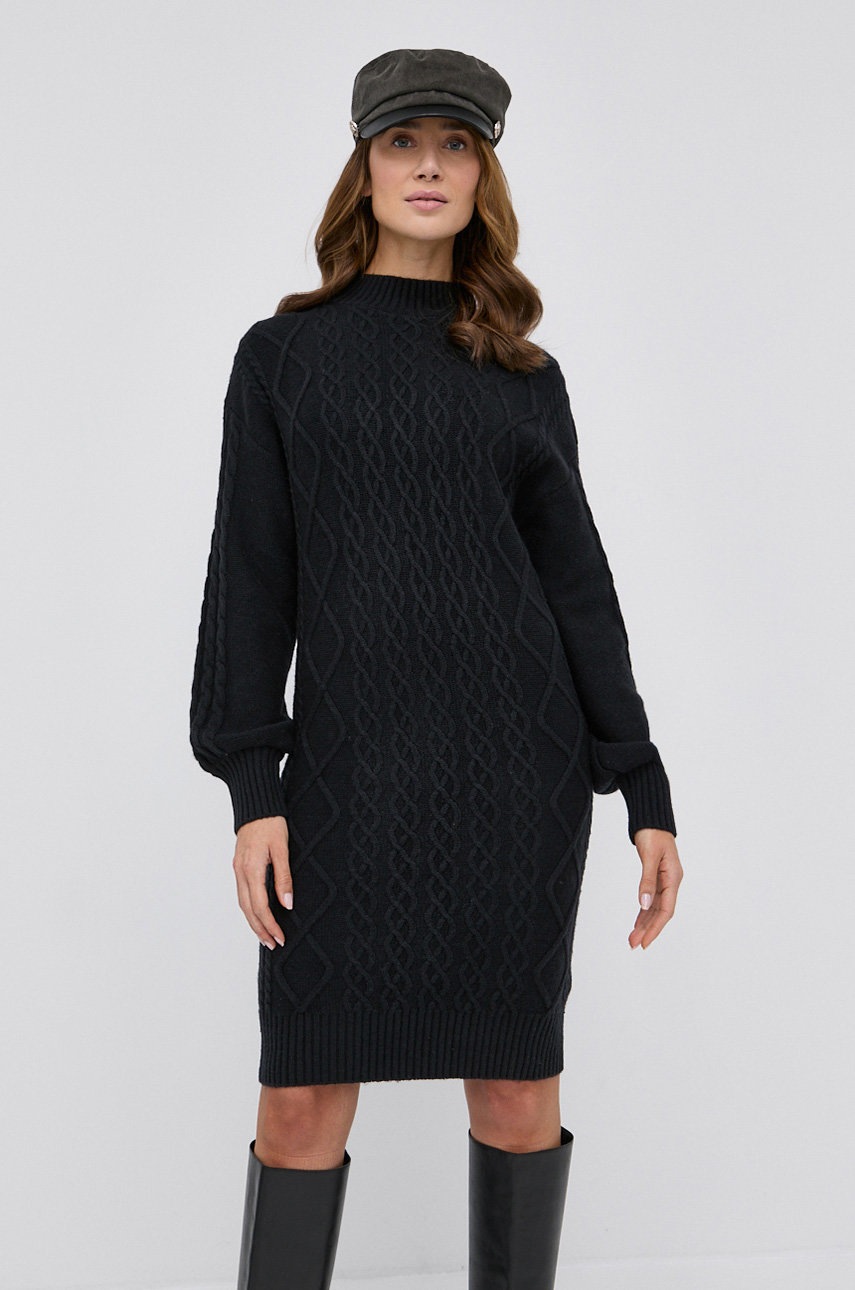 

Платье с примесью шерсти Guess цвет чёрный mini oversize