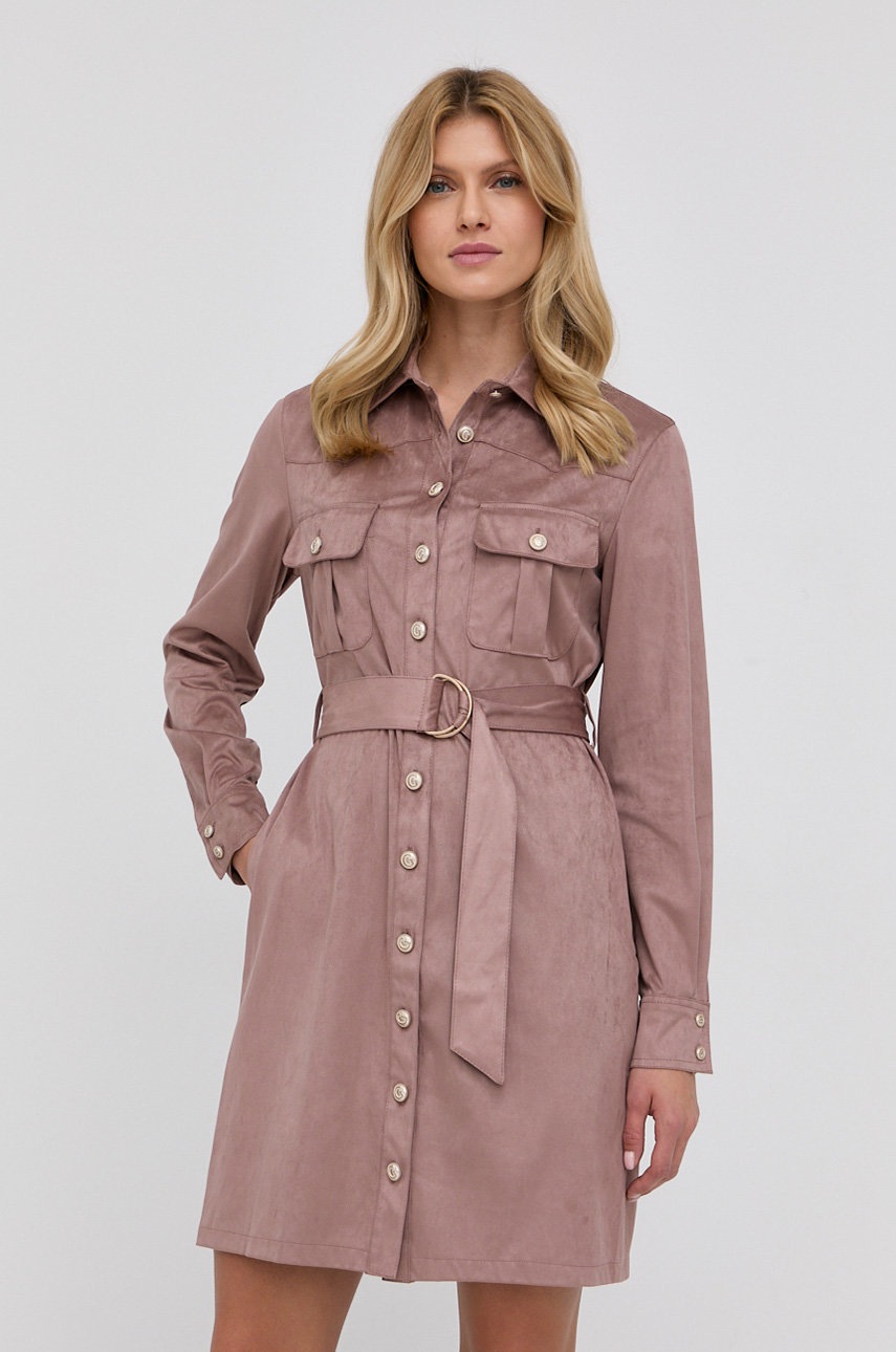 

Платье Guess цвет розовый mini прямое