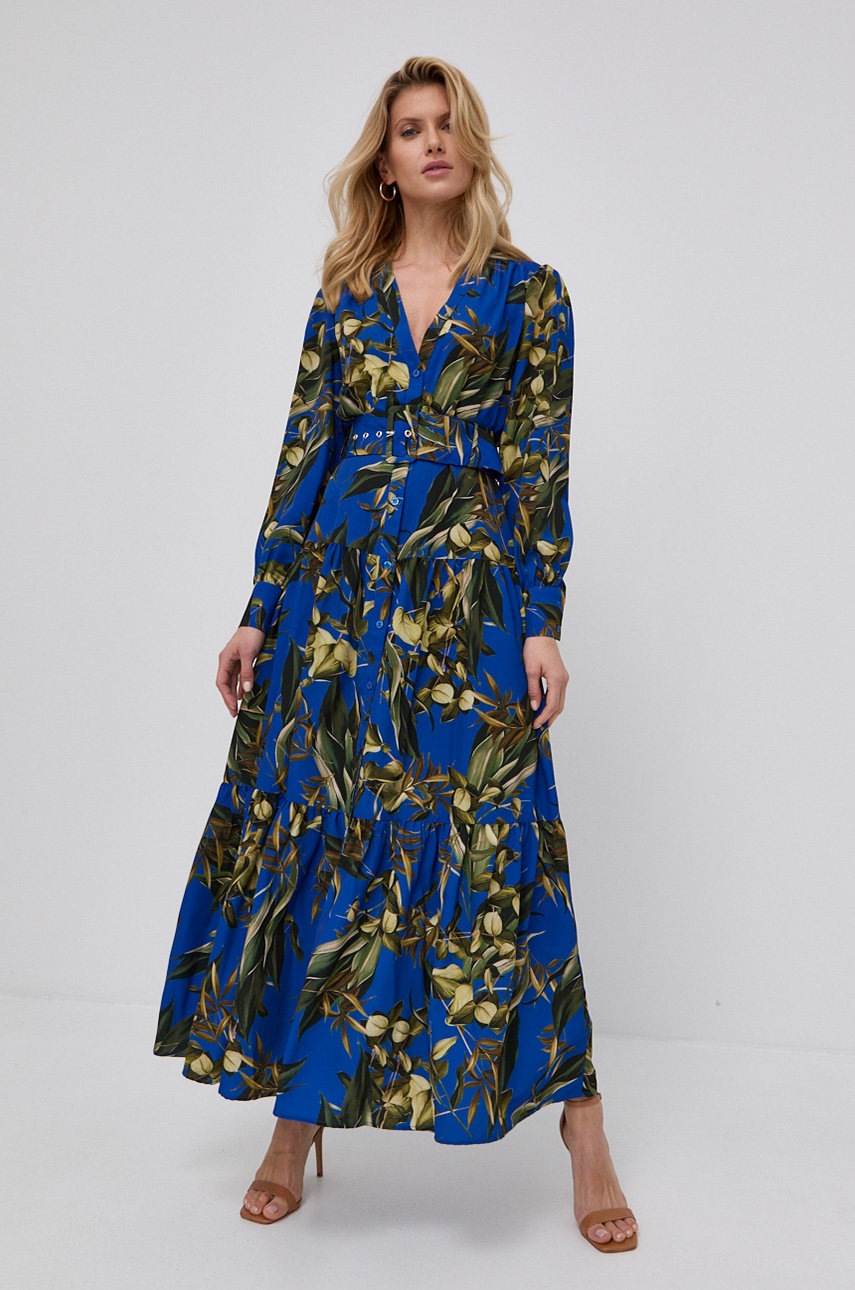 

Сукня Guess колір синій maxi розкльошена