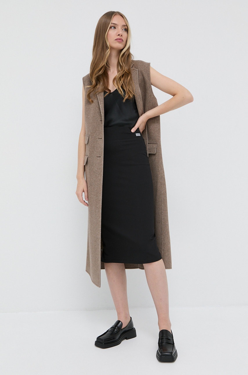 

Спідниця Max Mara Leisure колір чорний midi олівець
