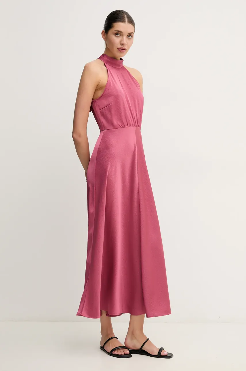 Samsoe Samsoe rochie Rheo culoarea roz, maxi, evazată, F20500071