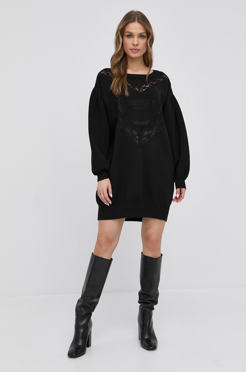 

Сукня Twinset колір чорний mini oversize